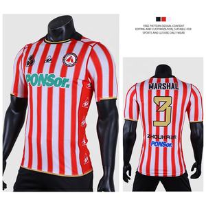 Proveedor de Fábrica, Fabricante de Uniformes de Fútbol, OEM, Personalización al por Mayor, Sublimación, Camisetas de Fútbol Profesionales a Rayas para Equipos - Product Image 2