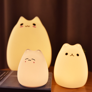Lámpara de Noche LED RGB con Forma de Gato, que Cambia de Color, para Mesa de Noche, Linda, Blanca, para Niños, Bebés y Niños Pequeños - Product Image 1