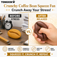 Jouet Squishy TONGXIN en argile en forme de grain de café, croustillant et moelleux, jouet anti-stress pour bureau