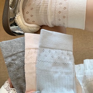 Women Mid Calf Socks Breathable Polyester Fiber Elegant Style Summer Thin Cotton Mesh Long Socks For Dress Shoes - Product Image 1