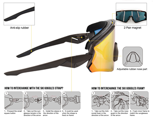 <span class=keywords><strong>Occhiali</strong></span> <span class=keywords><strong>da</strong></span> Ciclismo Personalizzati HUBO 500, <span class=keywords><strong>Protezione</strong></span> <span class=keywords><strong>UV</strong></span> <span class=keywords><strong>400</strong></span> Polarizzata, Cinturino per <span class=keywords><strong>Protezione</strong></span> Occhi, Blu Bianco Rosso Giallo Argento per Uomini e Donne - Product Image 2