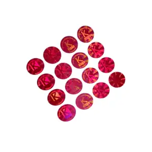 Warna Merah Desain Kustom Hologram Stiker Logo Label