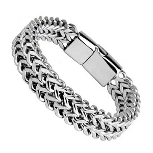 Stainless Steel Double Layer Chain <b>Mens</b> Bracelets <b>Bangles</b> Fashion Braided Bracelet <b>Bangle</b> <b>Men</b> Hip Hop Party Rock Jewelry - Product Image 1