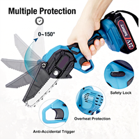 Gergaji Mini Tanpa Kabel 21V 4 Inci dengan Motor Brushless, Gergaji Rantai Elektrik Genggam untuk Pemangkasan Pohon, Pemotongan Kayu, Peralatan Kebun