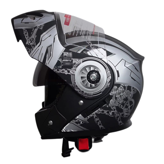 Dual Sunglasses Modular Flip up Motorcycle Racing Helmet for Men