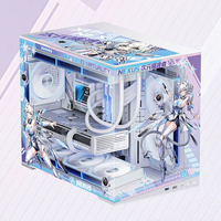 Boîtiers d'ordinateur personnalisés NEXUS Anime avec panneau latéral en verre trempé, format M-ATX Mini Mid-Tower, pour PC de jeu