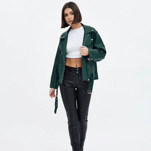 Chaqueta de Cuero de Nuevo Estilo para Mujer, Precio de Fábrica, Chaqueta de Moda de Cuero Resistente al Viento para Mujer - Product Image 1