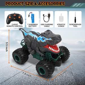 Bestseller Camion Dinosauro Telecomandato 2.4G con Spray Simulazione Dino Auto Radiocomandata per Bambini Giocattoli Telecomandati - Product Image 2