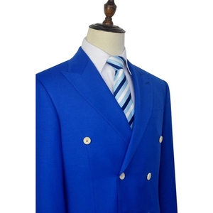 2 pezzi abiti Formalmen con risvolto <span class=keywords><strong>blu</strong></span> visiera giacca e <span class=keywords><strong>pantaloni</strong></span> per Smoking matrimonio costumi De Smoking Pour Hommes Men - Product Image 2