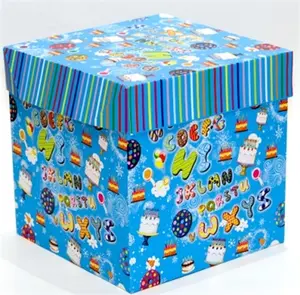 Gelukkige Verjaardag Dag Kids Party Favor Vouw Papier Gift Leuke Doos Verpakking Met Handvat