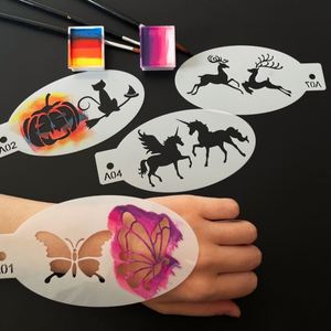 Moules réutilisables en plastique pour l'art corporel, accessoires pour le dessin et la peinture des enfants, ensemble de jouets - Product Image 1