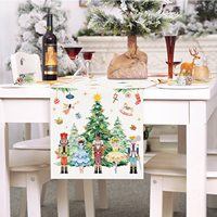 Chemin de table Noël Casse-Noisettes 13x72 pouces 13x90 pouces, décorations sapins de Noël, cadeaux féeriques, ornements pour la table de repas des fêtes d'hiver