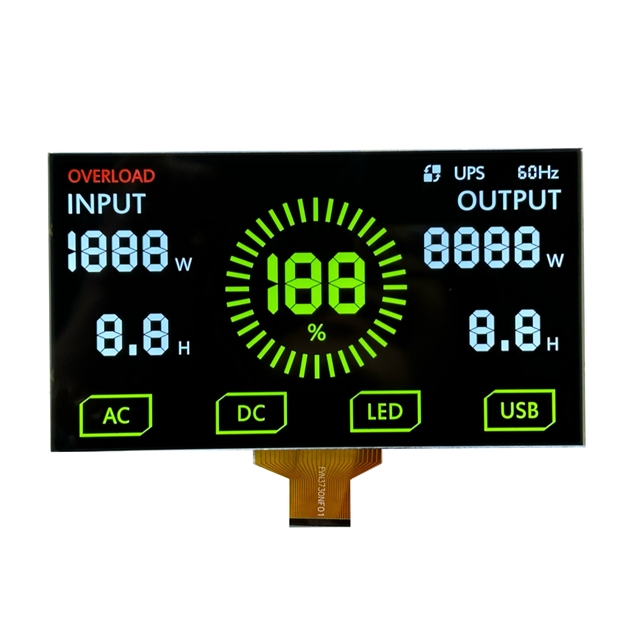 Factory Supply VA 7 Segment LCD Display Module with LED Backlight Monochrome Positive Negative White for Outdoor Mobile Power