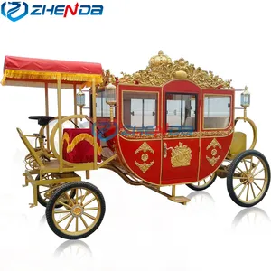 Royal horse carriage with air conditioner and light belt Outdoor wedding princess carriage