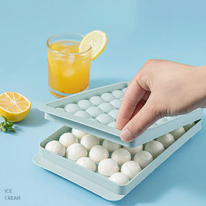 <span class=keywords><strong>Mini</strong></span> bacs à glaçons en plastique avec couvercle Molde De Cubitos De Hielo Container Cube Model Tray for Whiskey Silicone Ice Ball Molde - Product Image 2