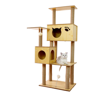Modern Eco-Friendly <b>Large</b> Cat Tree Jumping Table Nest Scratch Board Wood Climbing <b>Frame</b> Grinding Claw Pillar Stocked Cat - Product Image 1