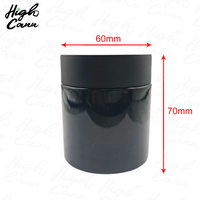 Bocaux en plastique PET noirs brillants avec protection UV, 1oz, 2oz, 3oz, 4oz, couvercle résistant aux enfants, joint hermétique, étiquettes personnalisées