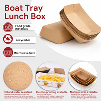 Barquettes jetables en papier kraft de qualité alimentaire, imperméables, en forme de bateau, pour snacks, sandwichs, hot-dogs, gâteaux, sushis, pizzas, pâtisseries – Vente directe usine