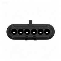 TE Connectivity 6.0mm 피치 6핀 SUPERSEAL 1.5 시리즈 282108-1 수형 하우징 전원 와이어-와이어 커넥터 14A 24V 검정색 PA66+GF
