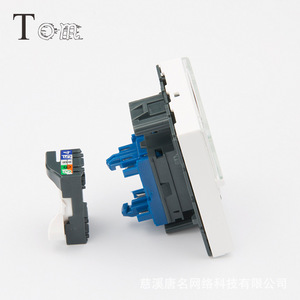 TOM-KJ-L-4 22.5*45mm CAT6A UTP Style Français 15u Plaqué Or Sans Outil Style Français Cat6A Jack Keystone pour Télécommunications - Product Image 2