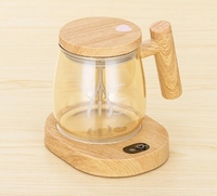Mug électrique auto-mélangeur en verre borosilicate haute résistance, mélange automatique de café/lait/poudre de protéines, tasse à boire directe pour le camping