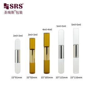 Botella de bola de rodillo de doble extremo 4ml + 4ml 8ml Rollo esmerilado en botella de rollo cosmético Botella de vidrio de doble tubo con rodillo - Product Image 6