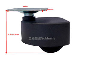 Roulette à couvercle rond en plastique de 48mm de diamètre de trou, demi-roulette de meubles cachée avec mini roue de 17mm - Product Image 6