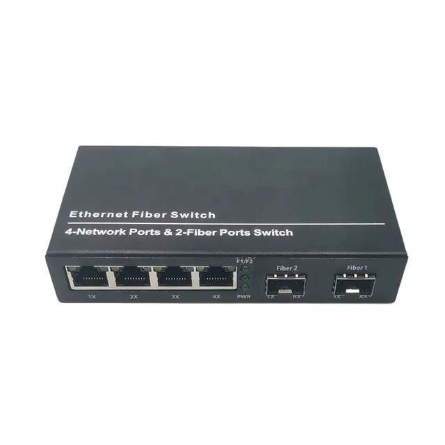 Gigabit Network SFP Fiber Switch 1000Mbps SFP Media Converter 2 SFP Fiber Port and 4 RJ45 Port 2G2/4E Fiber Ethernet Switch