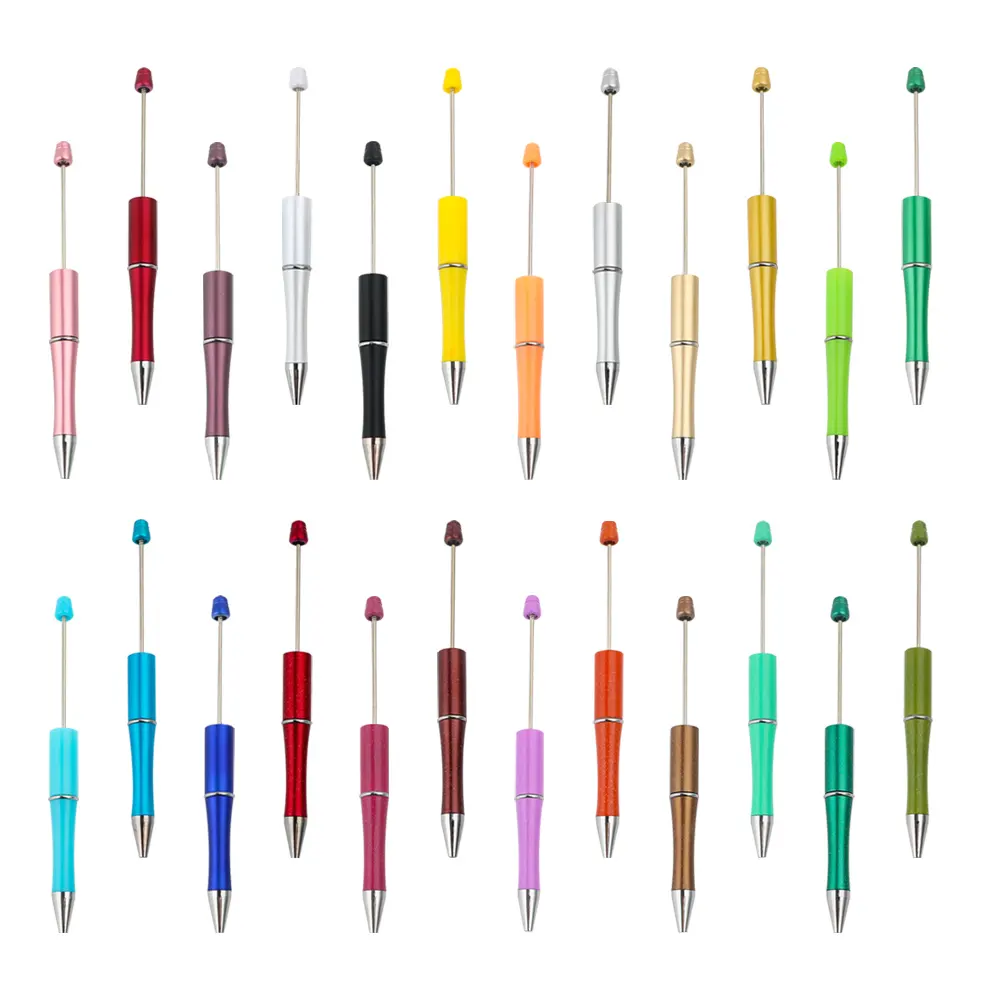 Wholesale Ballpoint Pens Black Ink DIY Personalized Gift School Office Writing Supplies Stationery Plastic Beaded Pens