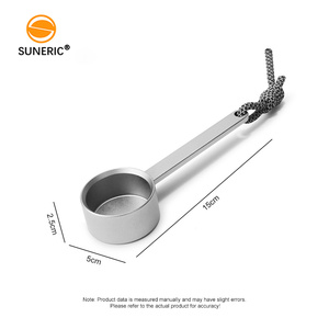 Misurino per Caffè in Polvere con Manico Lungo in Lega di Alluminio, Cucchiaio Dosatore per Chicchi di Caffè in Metallo, <span class=keywords><strong>Oro</strong></span> - Product Image 3