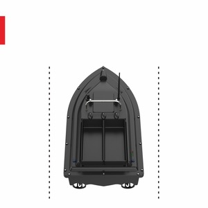 Bateau de pêche télécommandé D16c 54x27x21cm avec double bac à appâts, batterie 7.4v 12000mah, modèle en plastique noir - Product Image 3