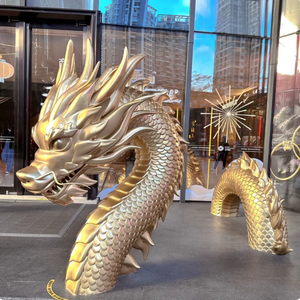 Escultura de Pared para Jardín Exterior, Dragón <span class=keywords><strong>Chino</strong></span> Grande de Resina de Fibra de Vidrio, Hecho a Mano, Color Personalizable, para Decoración de Templos y Hoteles - Product Image 1