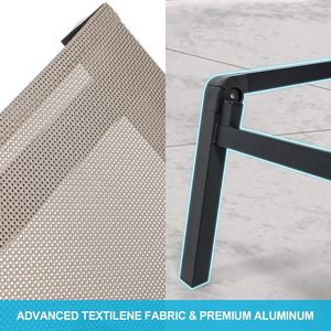 Chaise longue d'extérieur réglable pour la plage au bord <span class=keywords><strong>de</strong></span> la piscine et le patio extérieur Chaise longue en aluminium - Product Image 4