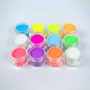Tırnak aydınlık akrilik toz 12 renk Glow-in-the-dark kristal toz sızmış nemlendirilmiş genişletilmiş oyma 3-in-1 tırnak tozu - Product Image 3