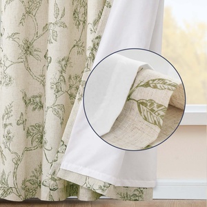 Rideaux en lin doublés JINCHAN éco-responsables, draperies florales double épaisseur, isolation thermique de qualité professionnelle <span class=keywords><strong>pour</strong></span> complexes haut de gamme - Product Image 3