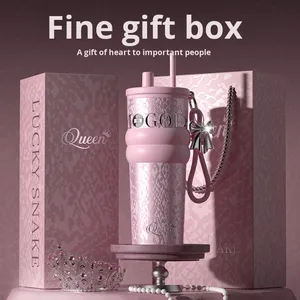 Elegante Vaso Ice <span class=keywords><strong>Boss</strong></span> con Revestimiento Interior de Cerámica para Mujer, Diseño de Pajita Portátil de Lujo Ligero, <span class=keywords><strong>Botella</strong></span> de <span class=keywords><strong>Agua</strong></span> Premium de Doble Uso al por Mayor - Product Image 2