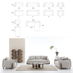 <span class=keywords><strong>Canapé</strong></span> modulaire <span class=keywords><strong>convertible</strong></span> <span class=keywords><strong>3</strong></span> <span class=keywords><strong>places</strong></span> en tissu, ensemble de canapés souples avec pieds en bois pour la maison, le salon, les hôtels et les villas - Product Image 2