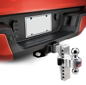 Bendera Amerika kualitas tinggi 8 "Drop aluminium Adjustable Trailer Hitch bola derek Mount