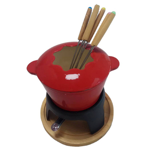 ChuiHua Hot Sale Red Color Cookware <strong>Sets</strong> Non Stick Chocolate Chess Cast Iron Cookware <strong>Set</strong> for Kitchen and Camping Fondue <strong>Sets</strong> - Product Image 2