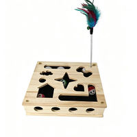 Boîte de labyrinthe d'enrichissement pour chat en bois avec logo personnalisé, jouet interactif de chasse, bois naturel durable pour chats d'intérieur