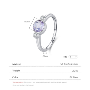 925 sterling Silver high-end Chiều cao sự khác biệt ban nhạc Thiết kế ánh sáng màu tím Rose cut Nhẫn cổ điển cho phụ nữ - Product Image 4