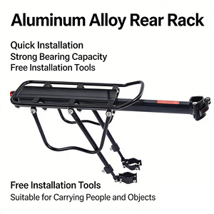 Portaequipajes Trasero para <span class=keywords><strong>Bicicleta</strong></span> de Aleación de Aluminio, 75-200 kg, Resistente, con Recubrimiento en Polvo, Fácil Instalación - Product Image 2