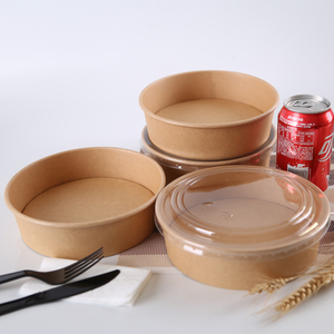 ชามกระดาษย่อยสลายได้เป็นมิตรกับสิ่งแวดล้อมพร้อมฝาปิด สำหรับคุกกี้ สลัด น้ำตาล ขนมปัง ขนมขบเคี้ยว นม แฮมเบอร์เกอร์ พิซซ่า - Product Image 5