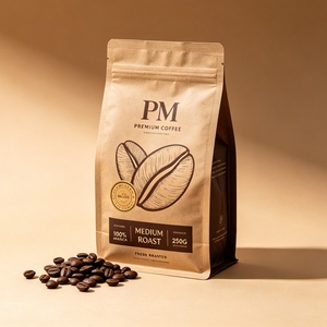 ผู้ผลิตถุงกาแฟกระดาษคราฟท์ย่อยสลายได้แบบกำหนดเอง ถุงแบบตั้งได้ บรรจุภัณฑ์แบบมีซับใน PLA พิมพ์สี สำหรับบรรจุเมล็ดกาแฟ - Product Image 3