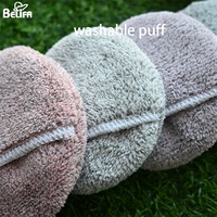 Éponge démaquillante réutilisable en microfibre de haute qualité, personnalisable avec logo, lavable, tampon pour le visage en microfibre