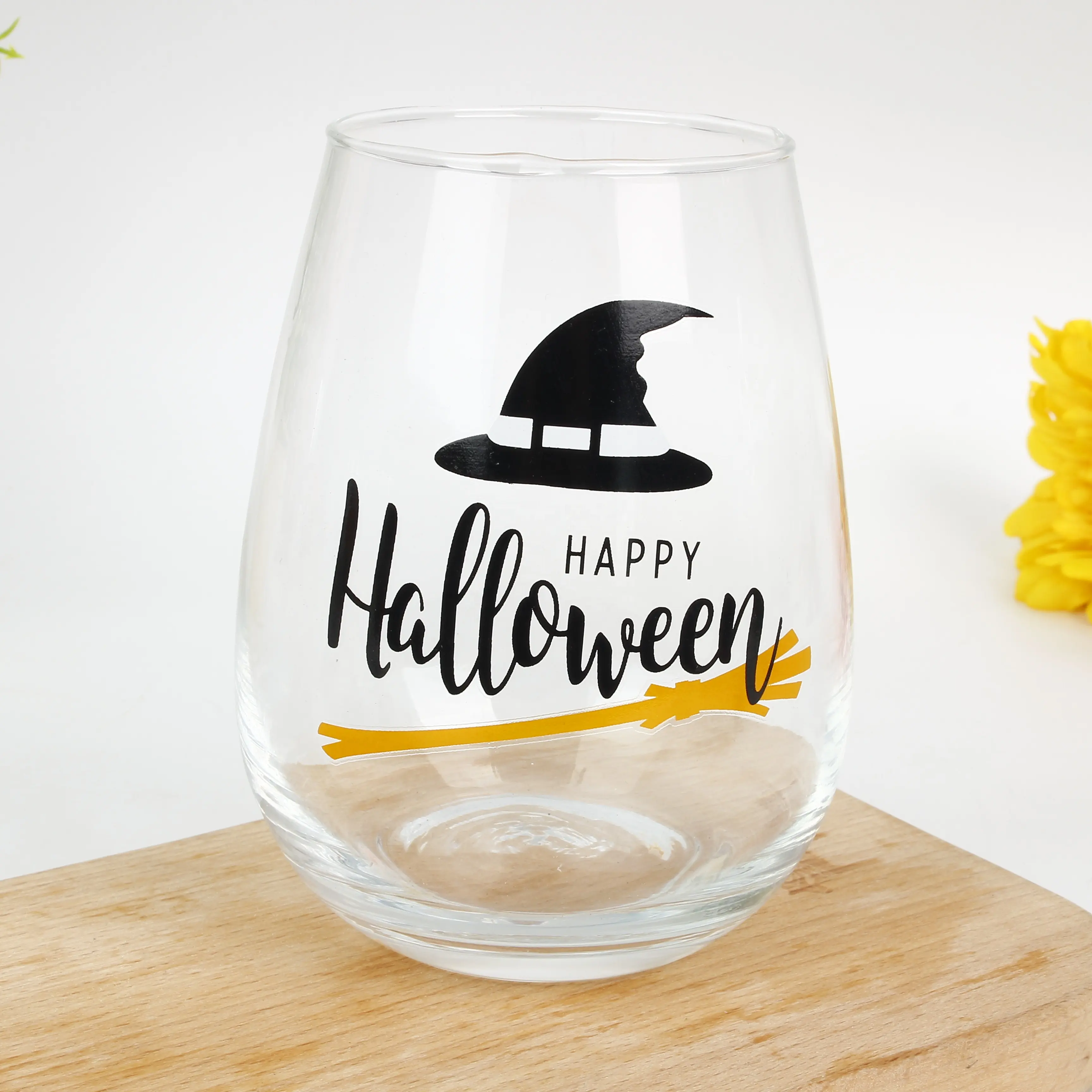 Set of 3 Frosted Halloween “Drink Up Witches” Cocktail lowball Glasses by Culver Ltd