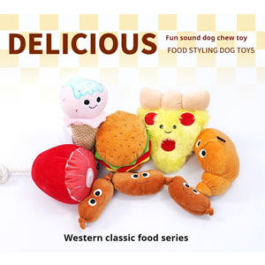 Jouets à couiner pour chiens de petite et moyenne taille, résistants aux morsures, en papier et en peluche, hamburger, fournitures pour animaux de compagnie - Product Image 5