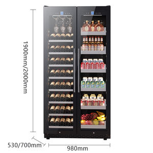 Ultra-sottile a doppia temperatura vino e tè per bevande materiale in legno con refrigeratori costanti per vino rosso per feste - Product Image 1