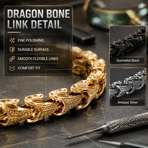 Pulsera de Cadena y Eslabones Sólidos para Hombre, de Acero Inoxidable 316L, Chapada en Oro de 18K, Sin Níquel, con Patrón Geométrico, para Regalo, Venta al por Mayor - Product Image 6