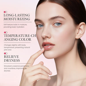 KORMESIC Vente en gros Mini Baume à lèvres végétalien personnalisé avec logo 4g Hydratant Apaisant <span class=keywords><strong>Adoucissant</strong></span> Changeant de Couleur Fraise - Product Image 3